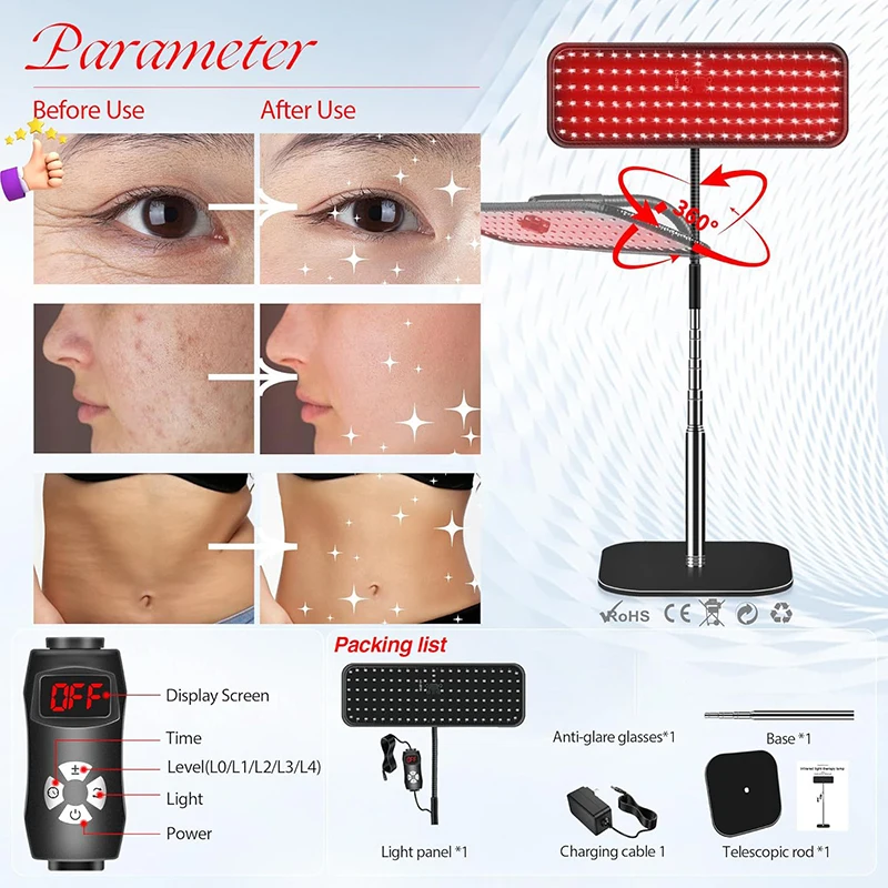 Pannello di luce vicino a infr - Led Light Therapy Face Mask recensione e prezzo